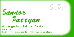 sandor pattyan business card